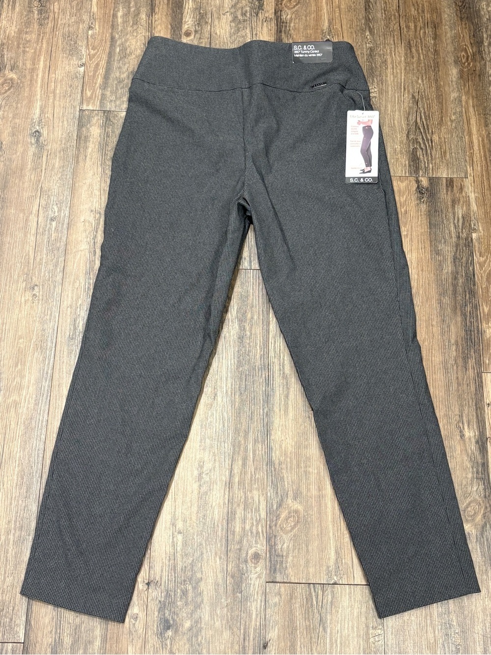 S.C. & Co. Charcoal Houndstooth Ponte Pants